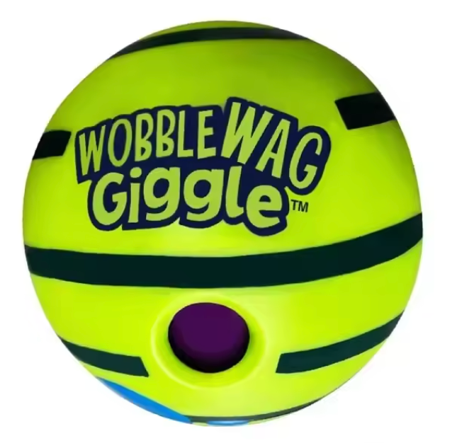 TailWaggers™ Pet Dog Toy Ball Wobble Wag Giggle Sound-Emitting Glow Ball Interactive Dog Toy