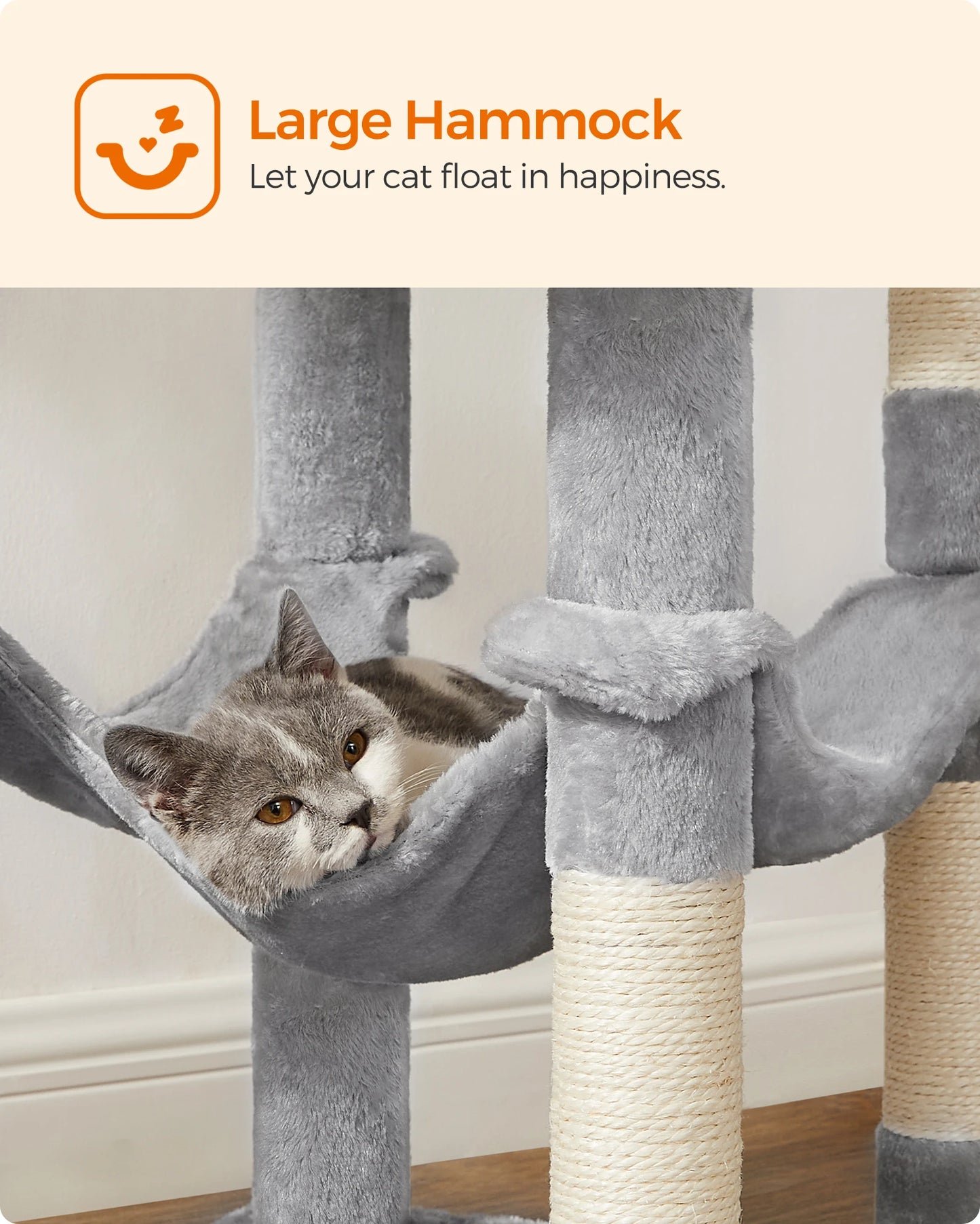 TailWaggers™ Cat Tree, 56.3-Inch Cat Tower for Indoor Cats.