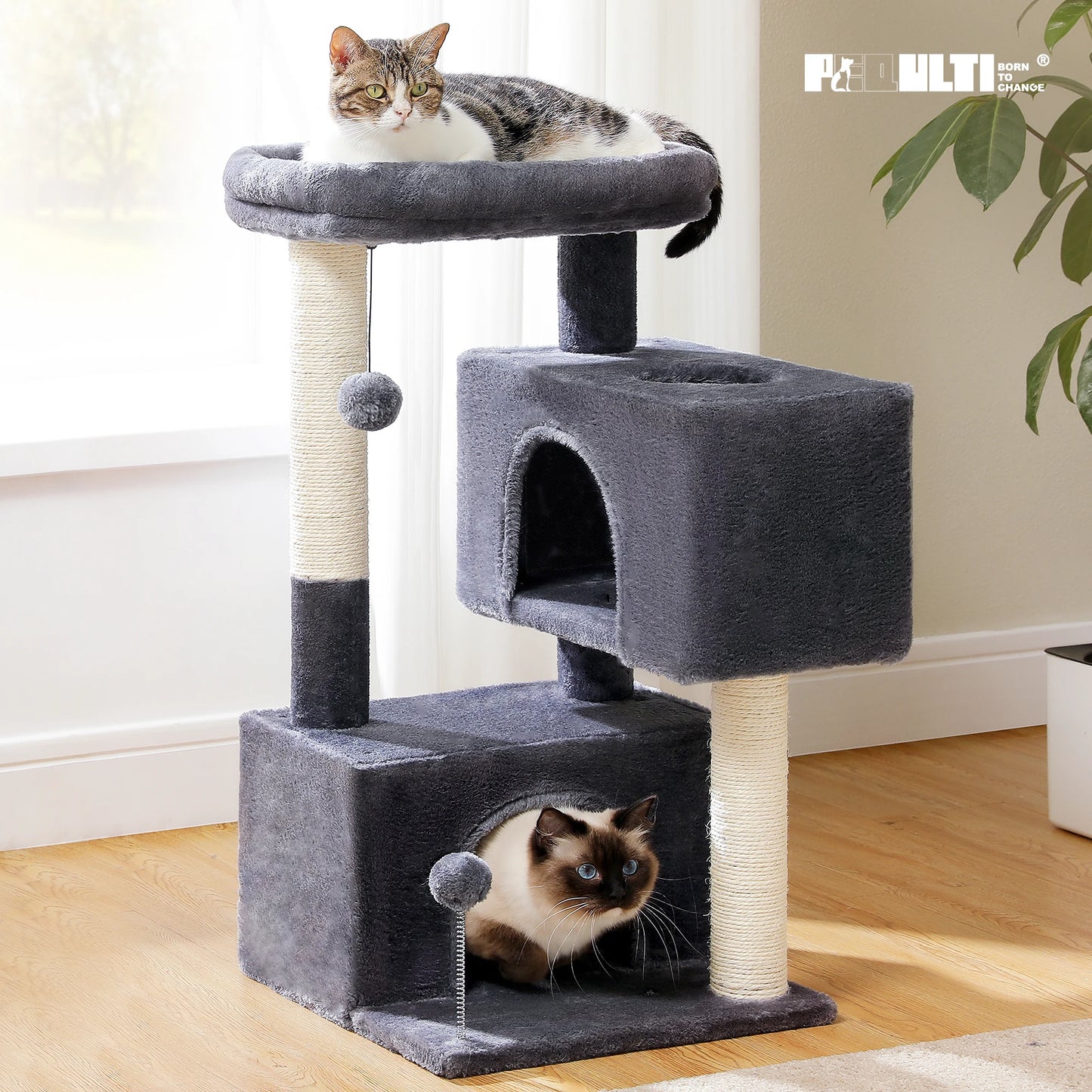 TailWaggers™ Large Cat Tree for Indoor Cats Multi-Level