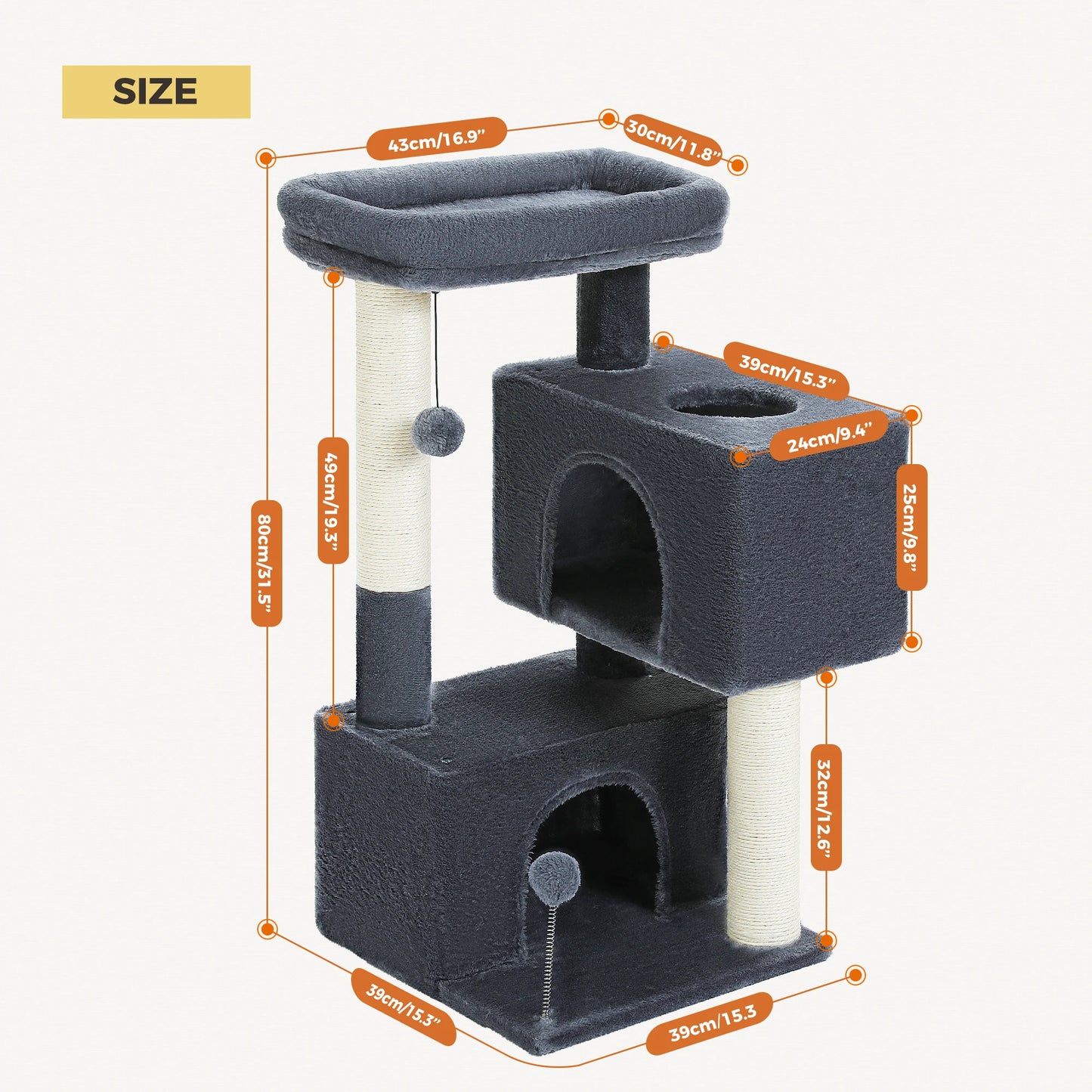 TailWaggers™ Large Cat Tree for Indoor Cats Multi-Level