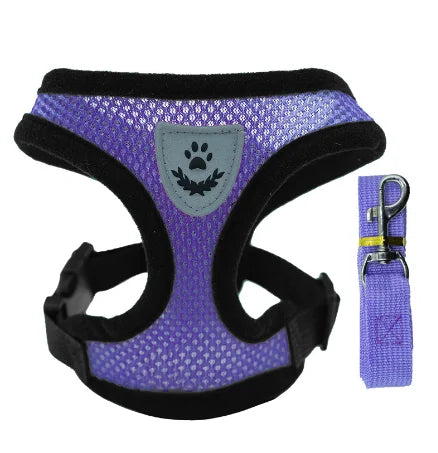 TailWaggers™Cat Harness Vest Walking Lead Leash For Puppy Dogs Collar Polyester Adjustable Mesh Dog Harness For Small Medium Pet Accessories