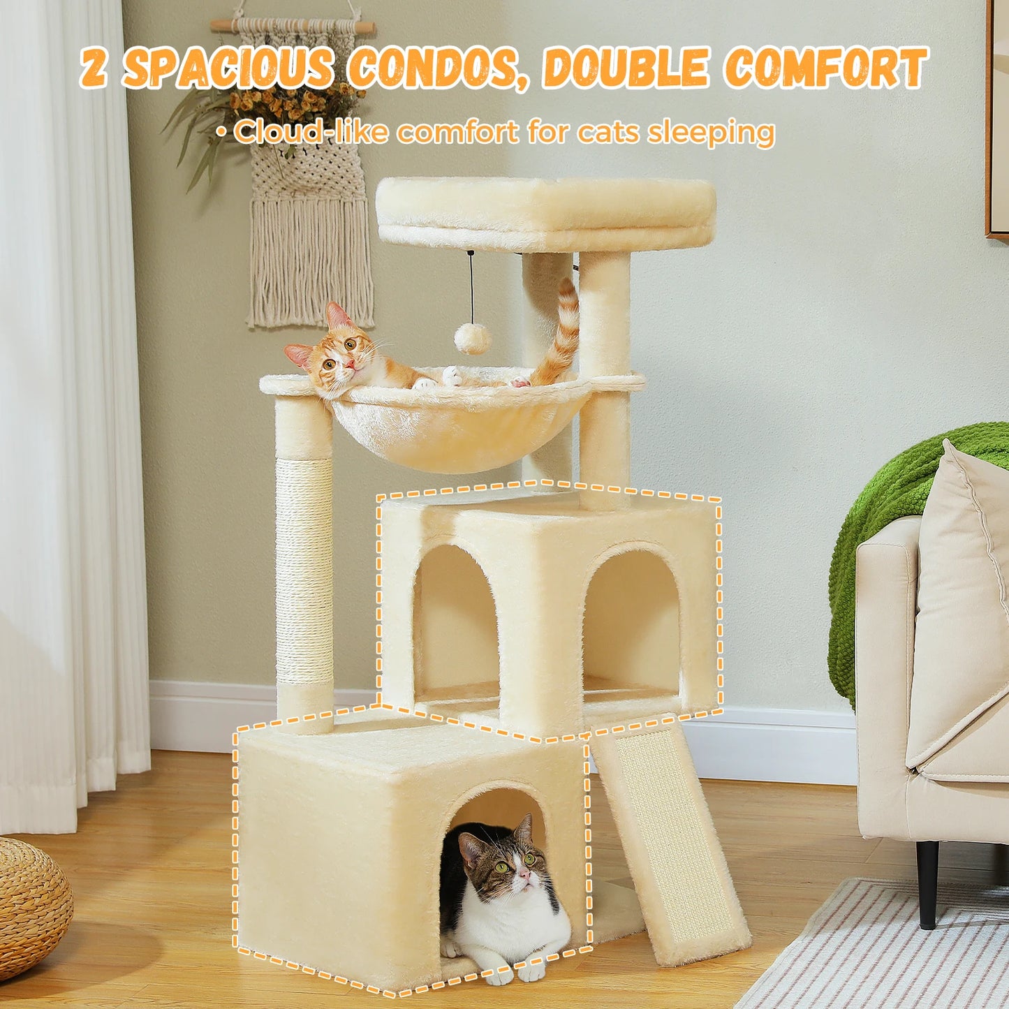 TailWaggers™ Large Cat Tree for Indoor Cats Multi-Level