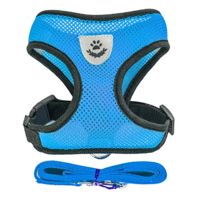 TailWaggers™Cat Harness Vest Walking Lead Leash For Puppy Dogs Collar Polyester Adjustable Mesh Dog Harness For Small Medium Pet Accessories