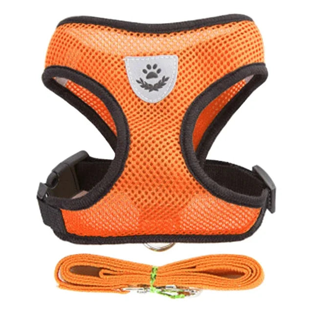 TailWaggers™Cat Harness Vest Walking Lead Leash For Puppy Dogs Collar Polyester Adjustable Mesh Dog Harness For Small Medium Pet Accessories