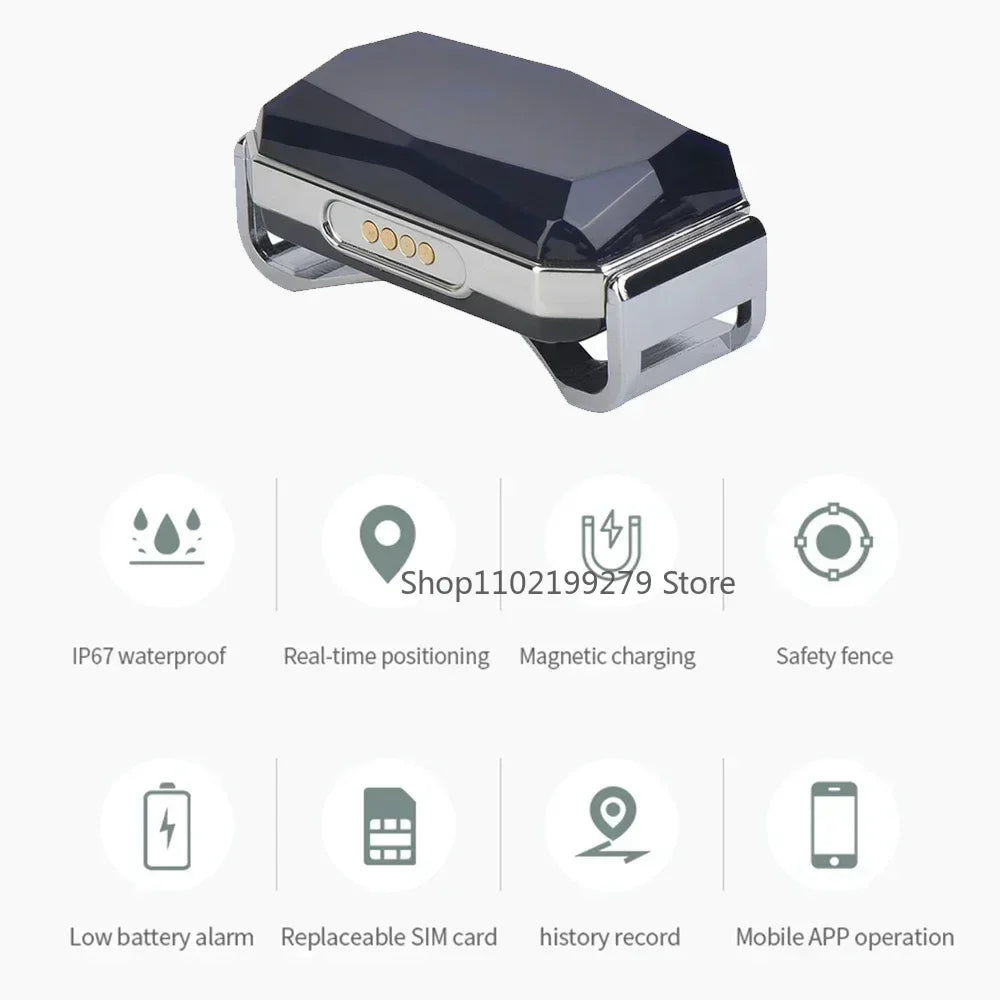 TailWaggers™ Dog GPS Tracker G12 Waterproof IP67 Geo-fence 200mA Battery Standby Mini GPS Locator, For Dog and Cat, FREE APP