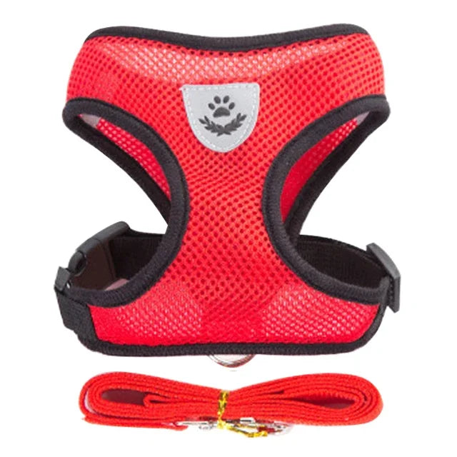 TailWaggers™Cat Harness Vest Walking Lead Leash For Puppy Dogs Collar Polyester Adjustable Mesh Dog Harness For Small Medium Pet Accessories