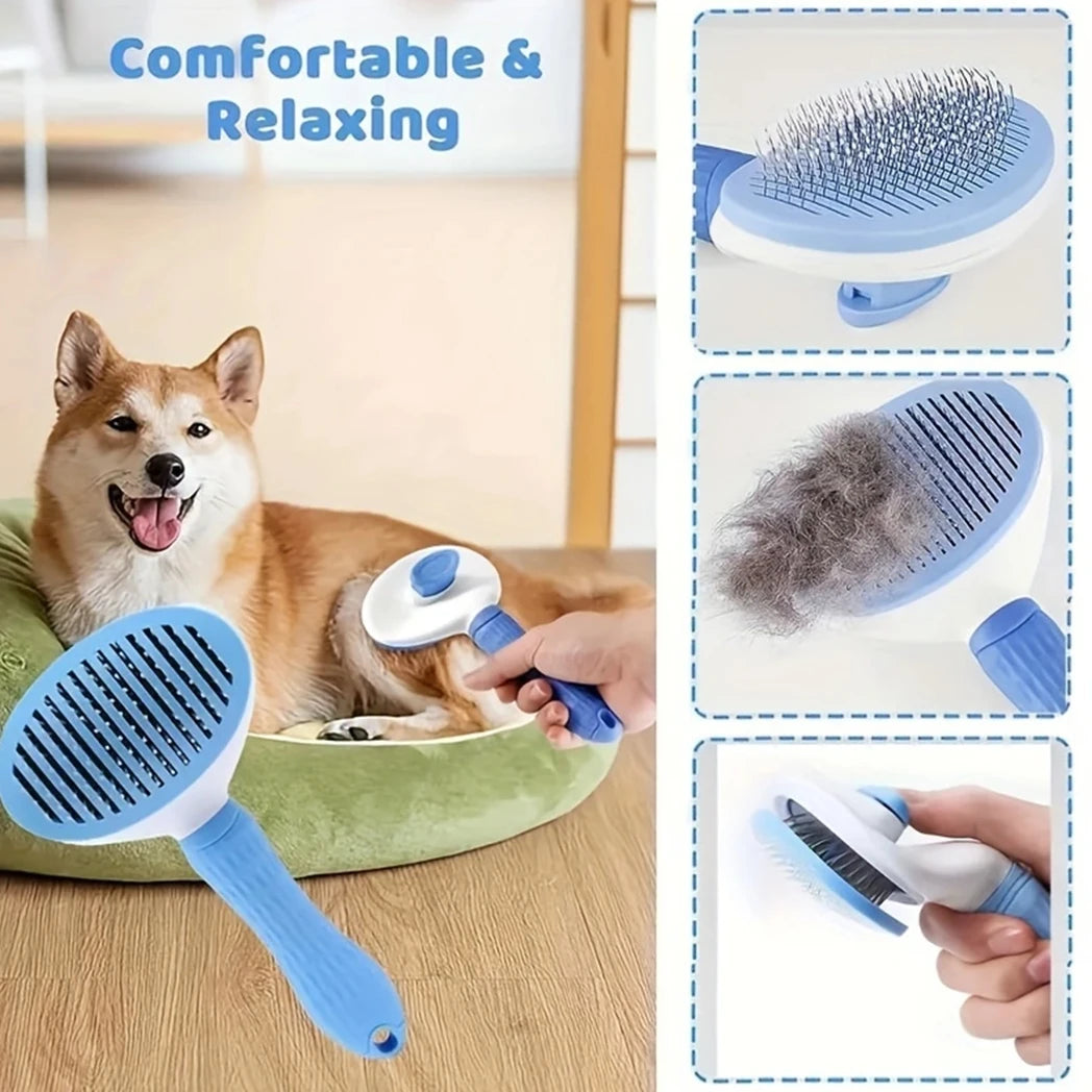 TailWaggers™ 7 Pack Pet Grooming Set, Hair Removal Comb For Dog, Flea Comb, Dog Shampoo Brush, Pet Nail Clippers, Dog Toothbrush Set