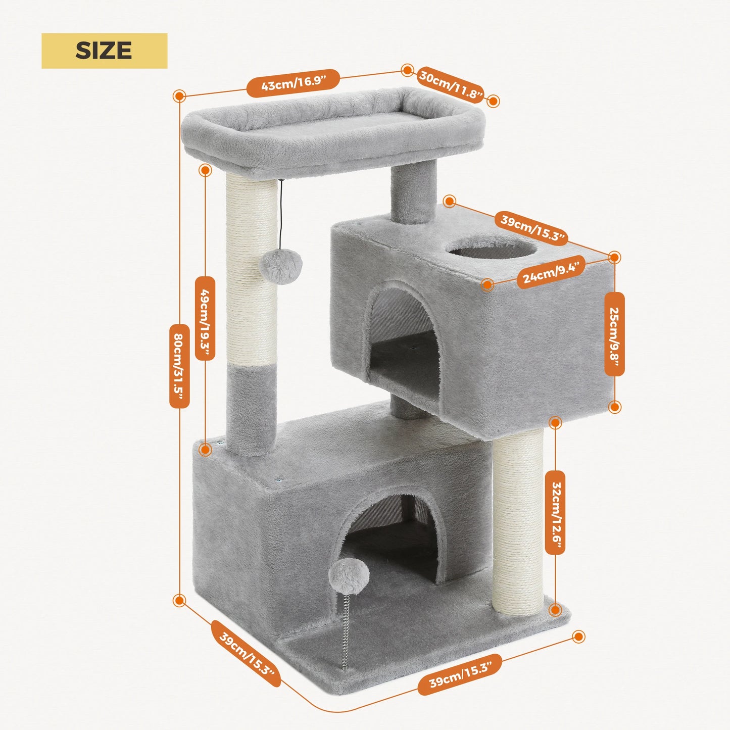 TailWaggers™ Large Cat Tree for Indoor Cats Multi-Level