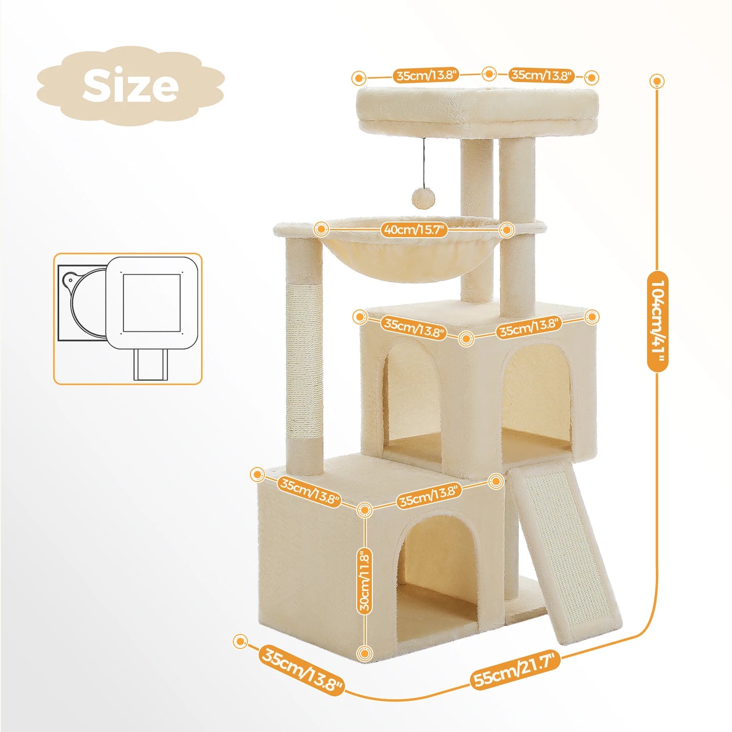 TailWaggers™ Large Cat Tree for Indoor Cats Multi-Level