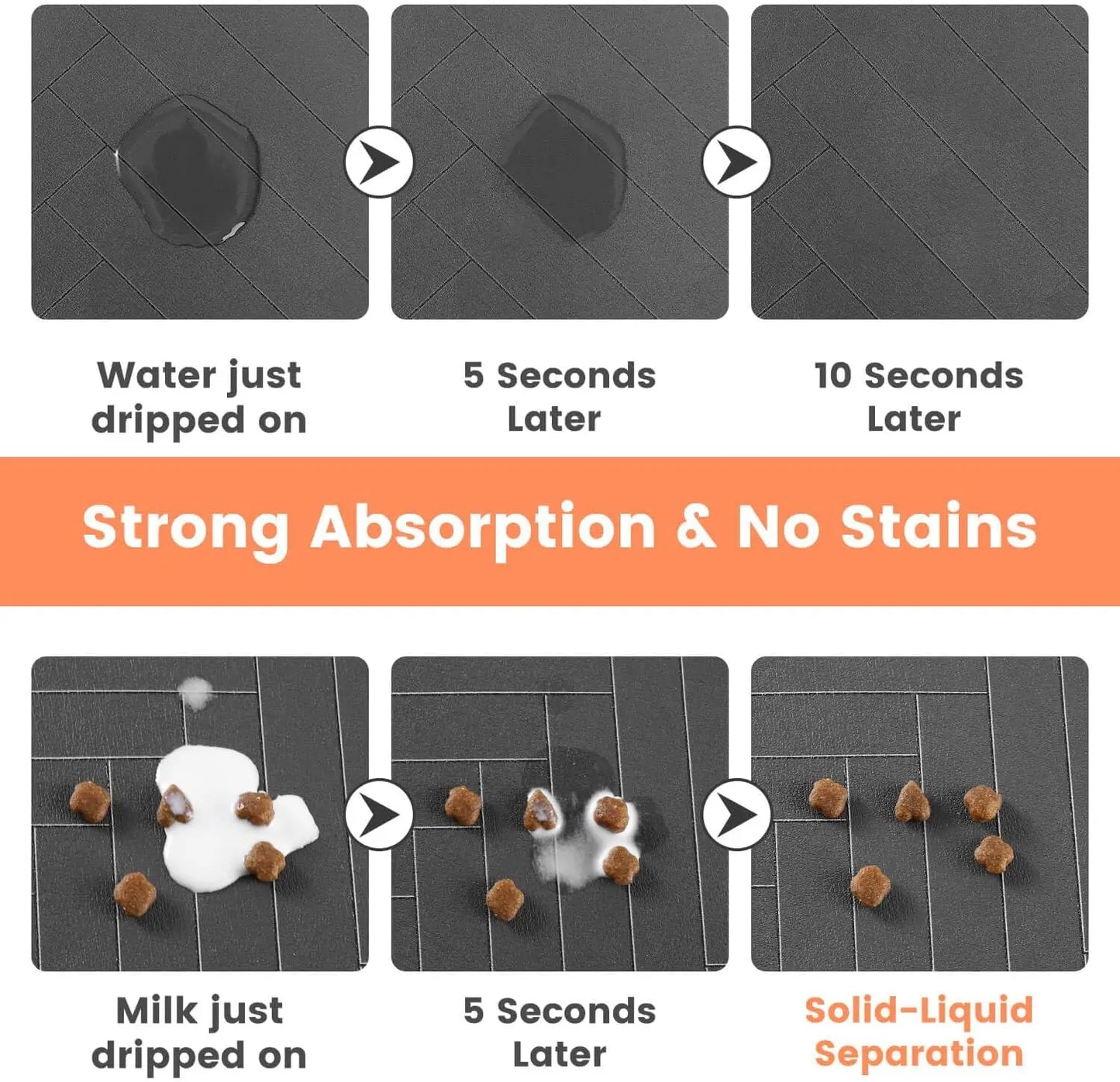TailWaggers™ Pet Feeding Mat-Absorbent for Food and Water Bowl.