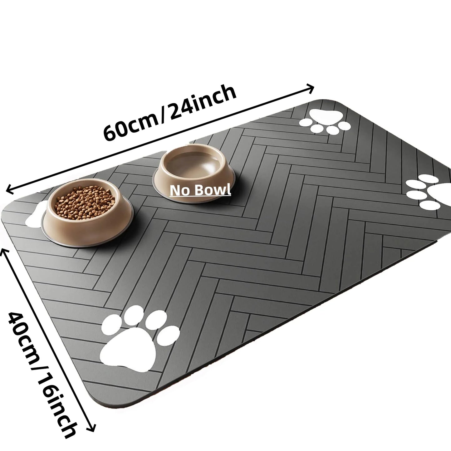 TailWaggers™ Pet Feeding Mat-Absorbent for Food and Water Bowl.