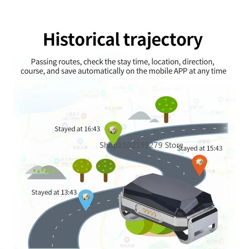 TailWaggers™ Dog GPS Tracker G12 Waterproof IP67 Geo-fence 200mA Battery Standby Mini GPS Locator, For Dog and Cat, FREE APP
