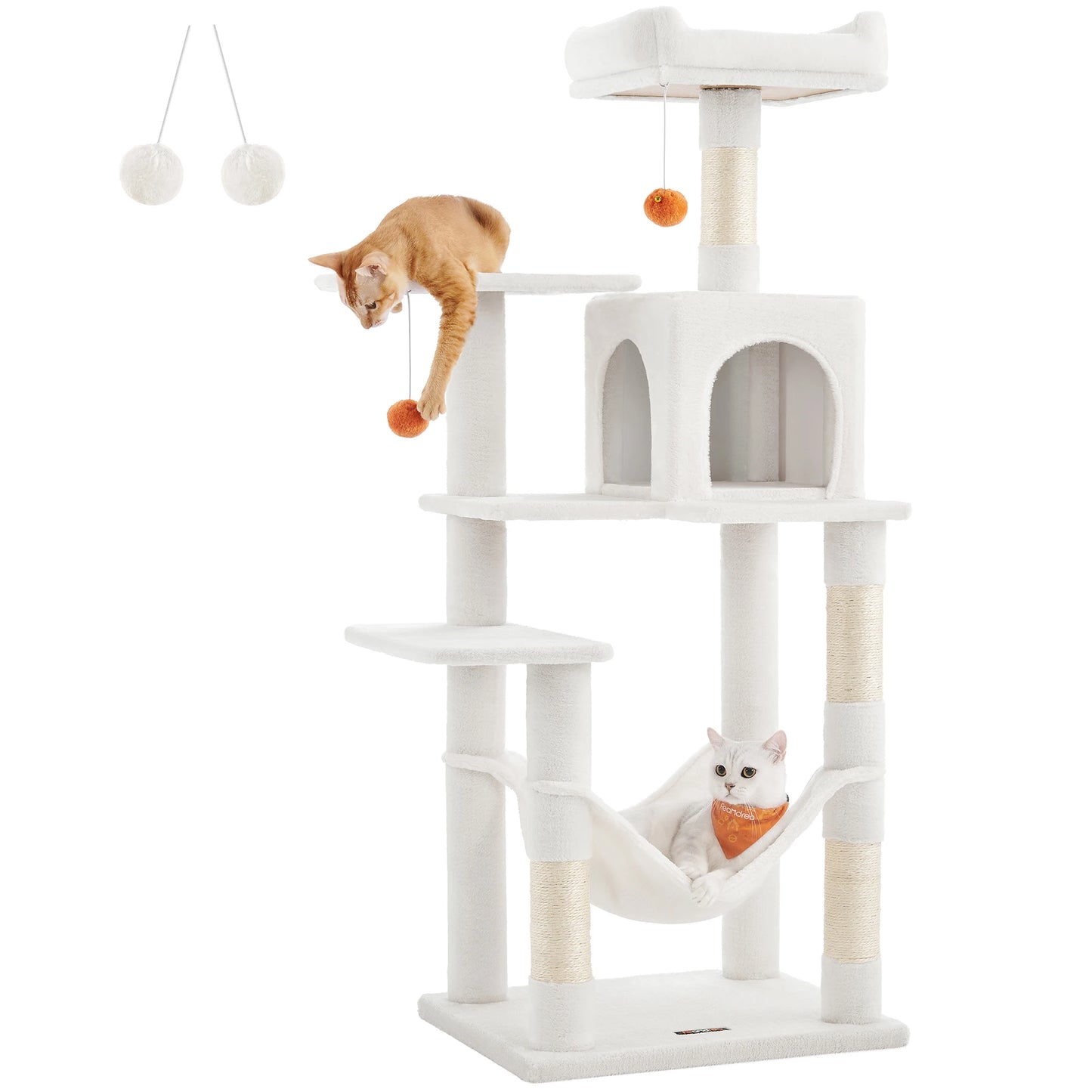 TailWaggers™ Cat Tree, 56.3-Inch Cat Tower for Indoor Cats.