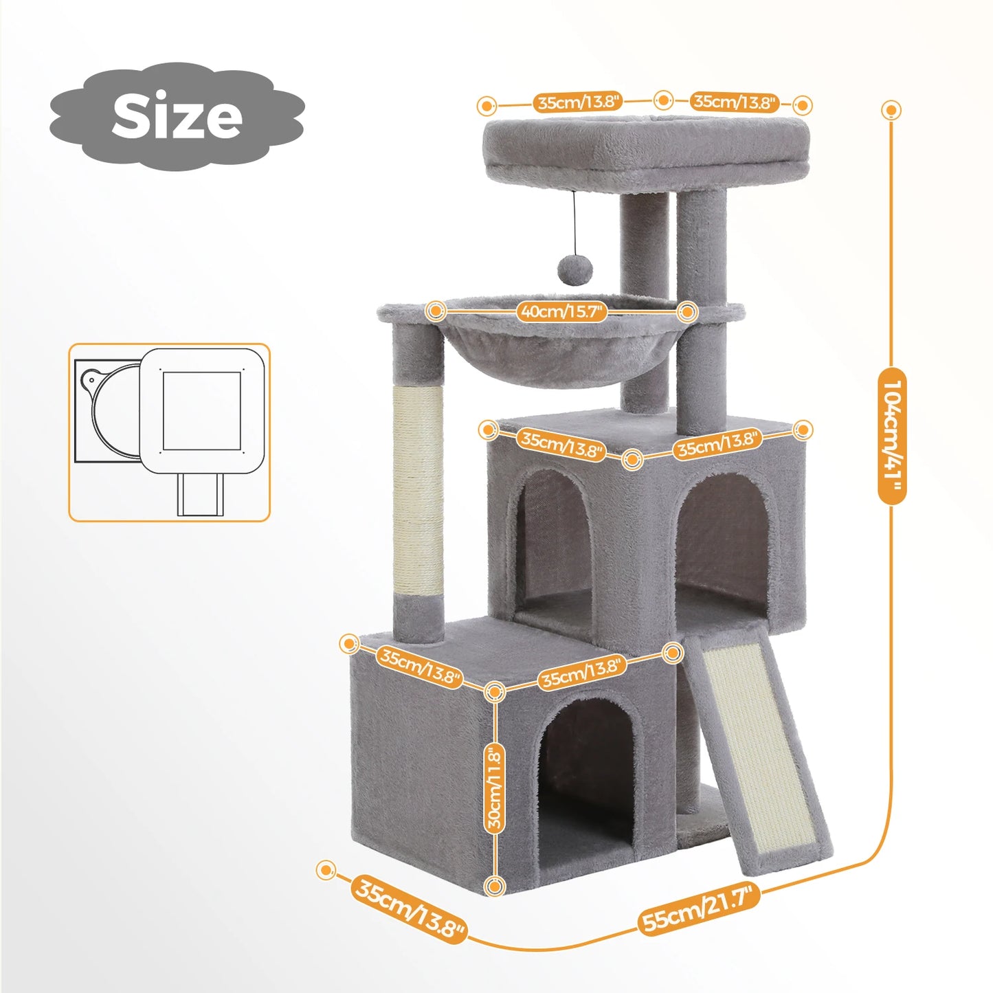 TailWaggers™ Large Cat Tree for Indoor Cats Multi-Level