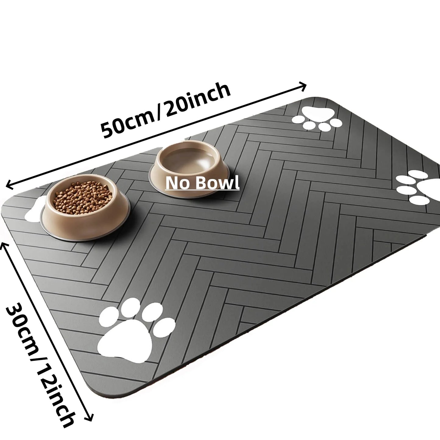 TailWaggers™ Pet Feeding Mat-Absorbent for Food and Water Bowl.