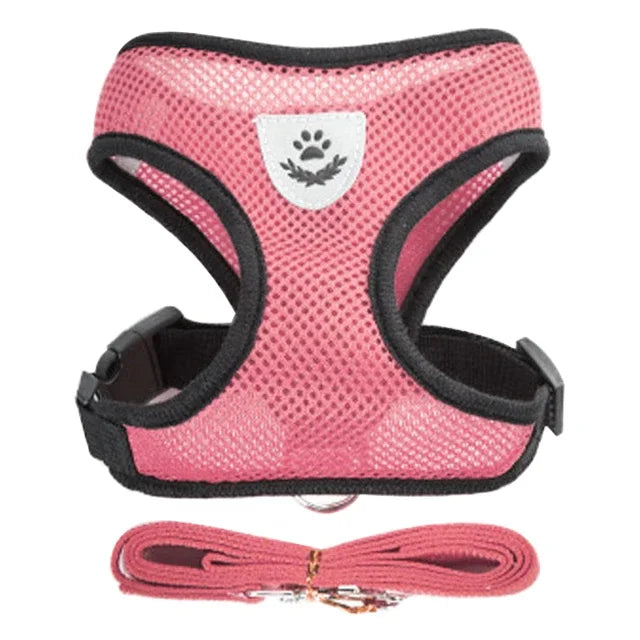 TailWaggers™Cat Harness Vest Walking Lead Leash For Puppy Dogs Collar Polyester Adjustable Mesh Dog Harness For Small Medium Pet Accessories