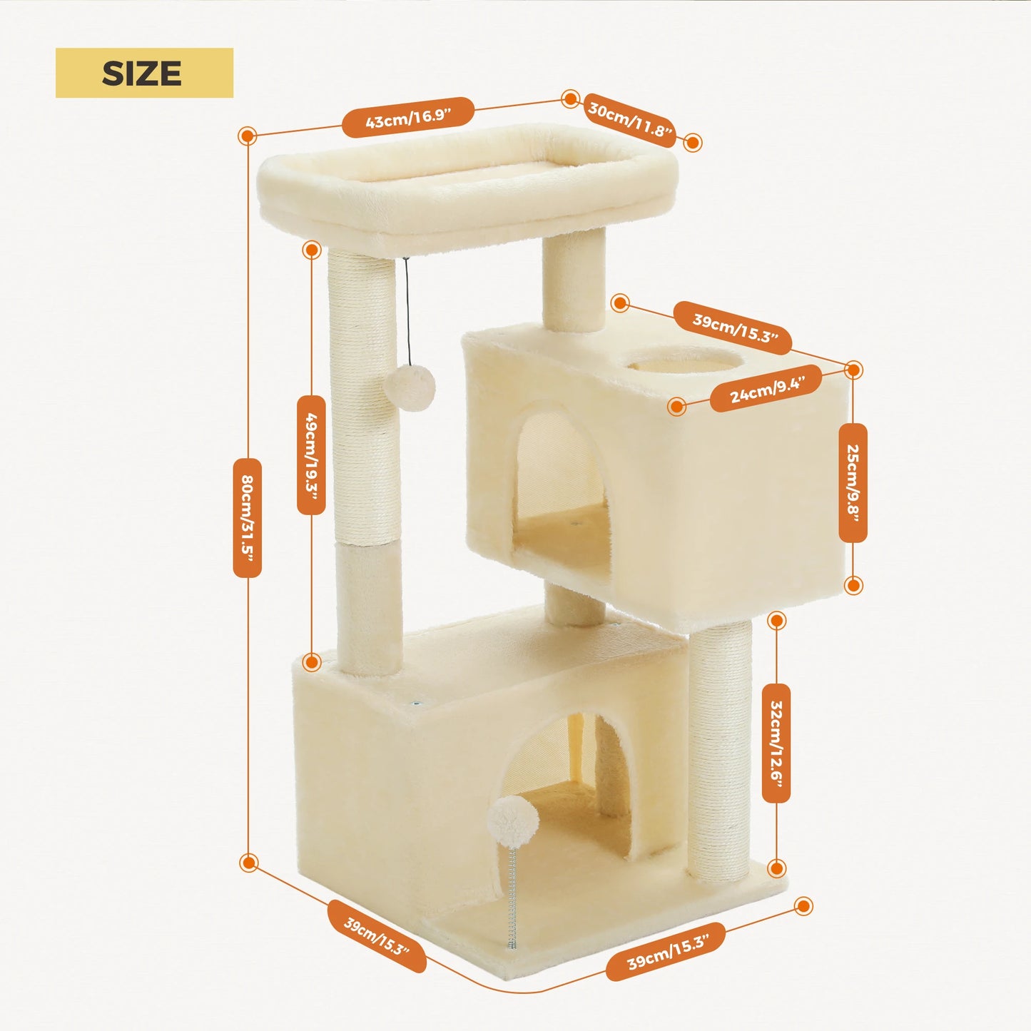 TailWaggers™ Large Cat Tree for Indoor Cats Multi-Level