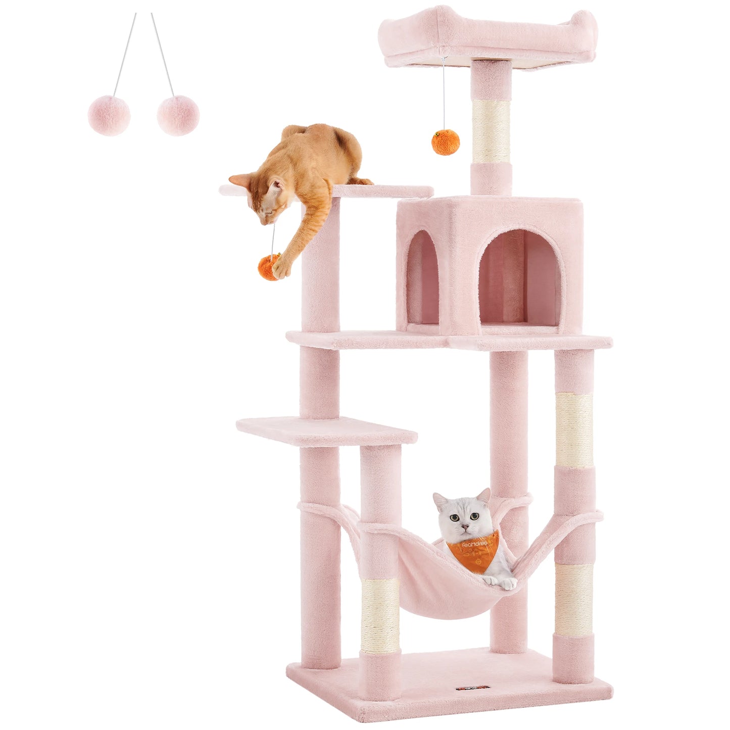 TailWaggers™ Cat Tree, 56.3-Inch Cat Tower for Indoor Cats.