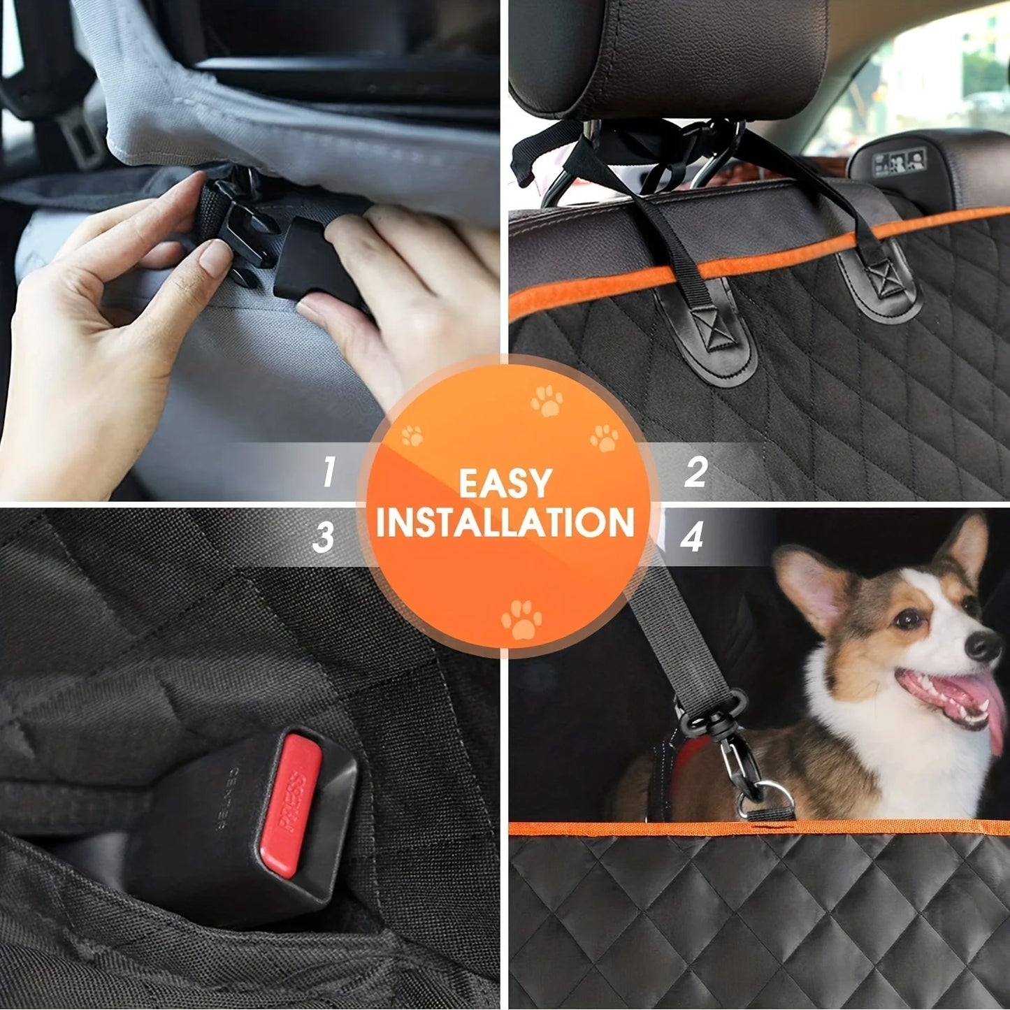 TailWaggers™ Car seat cover, upgrade your car seat with this waterproof and scratch resistant dog hammock cover!