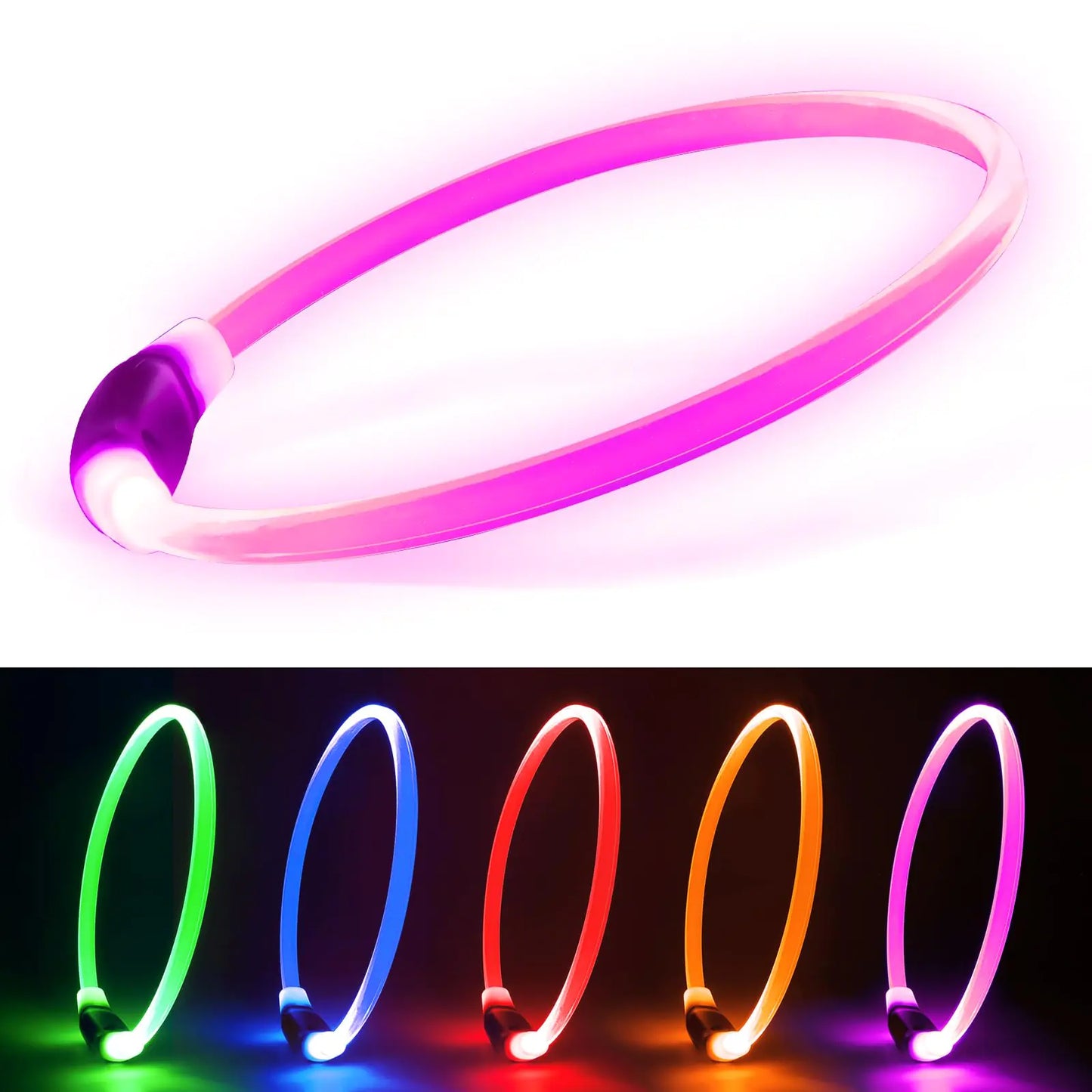 TailWaggers™ Led Dog Collars for Small Dog  USB Rechargeable Bright Safety Pet