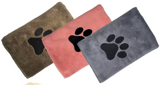 TailWaggers™ Microfiber Pet Bath Towel Embroidered Super Soft Absorbent