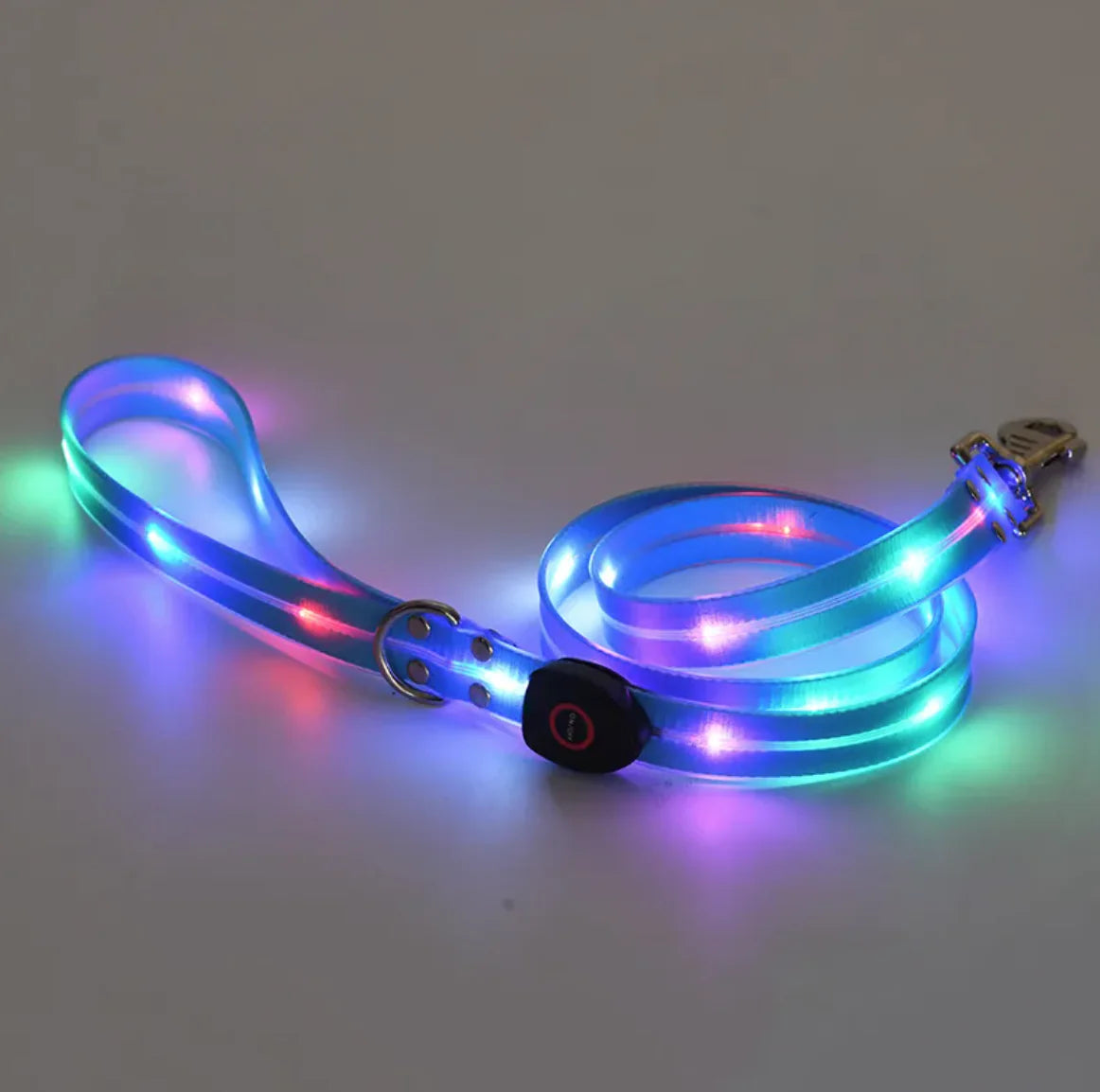 TailWaggers™ Rechargeable LED Pet Collar with Nylon Leash