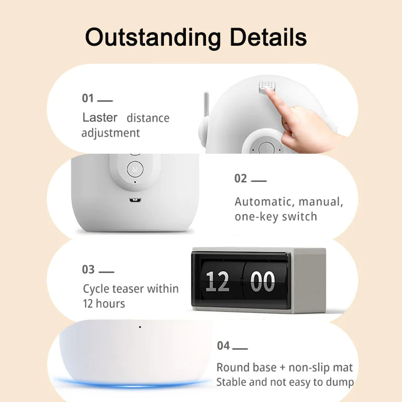 Rechargeable Interactive Laser Toy for Cats and Dogs – Automatic and Handheld Modes, USB Charging