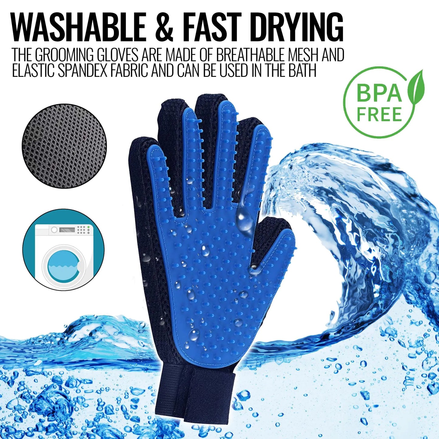 Pet Grooming Gloves Dog Brush  TailWaggers™