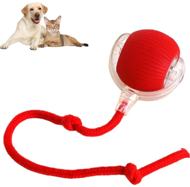 Smart Automatic Rolling Pet Ball – Interactive Cat Toy with Rope