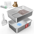 TailWaggers™  Stainless Steel Litter Box Open