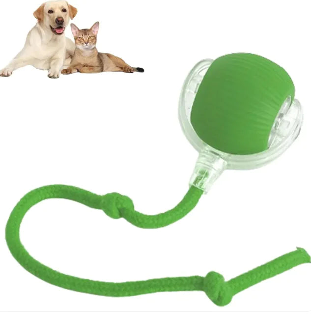 Smart Automatic Rolling Pet Ball – Interactive Cat Toy with Rope