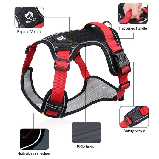 TailWaggers™ For Dog Harness Reflective Midium, Large Dogs Tactical Vest Pet Accessoires Supplies