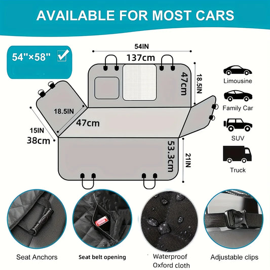 TailWaggers™ Car seat cover, upgrade your car seat with this waterproof and scratch resistant dog hammock cover!