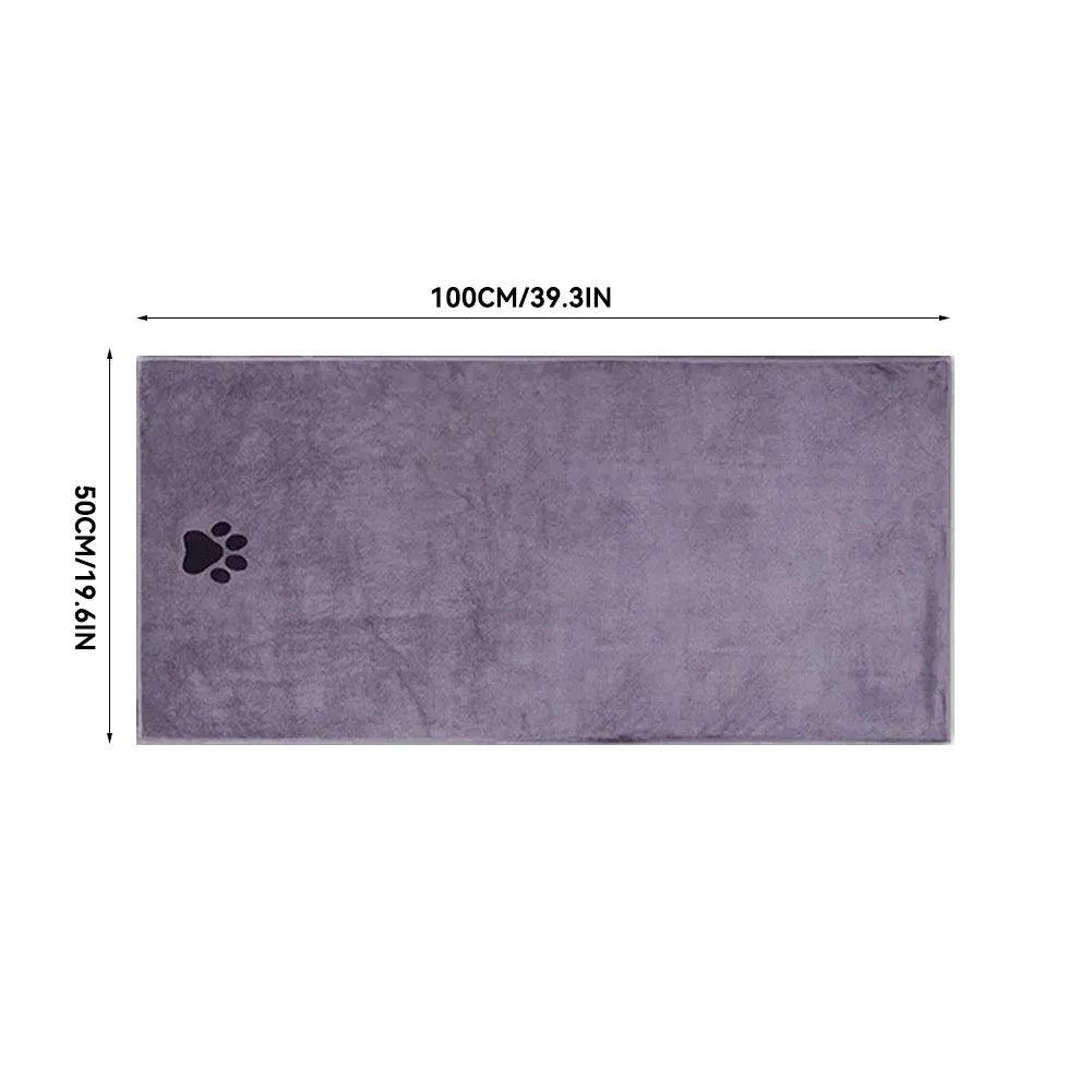 TailWaggers™ Microfiber Pet Bath Towel Embroidered Super Soft Absorbent