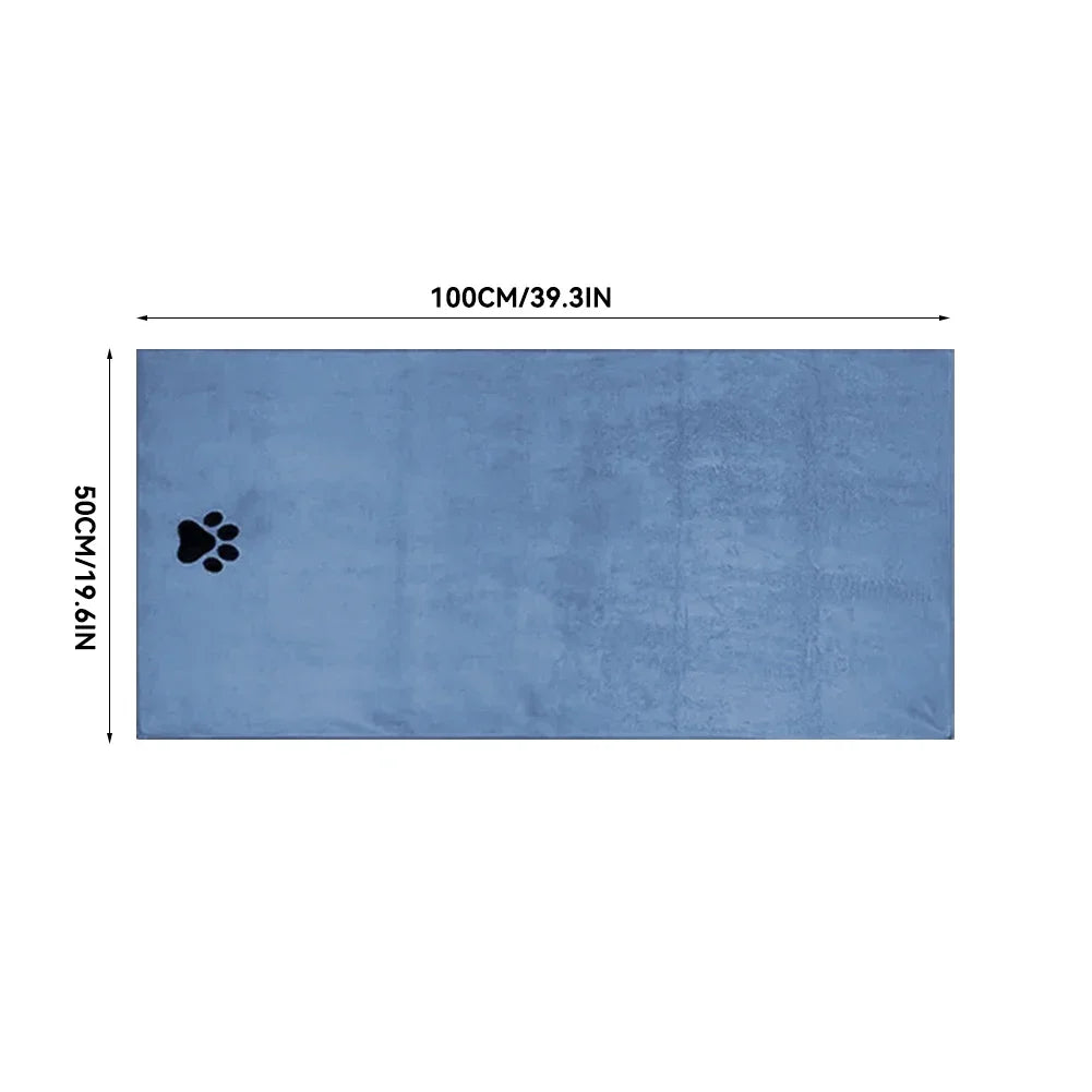 TailWaggers™ Microfiber Pet Bath Towel Embroidered Super Soft Absorbent