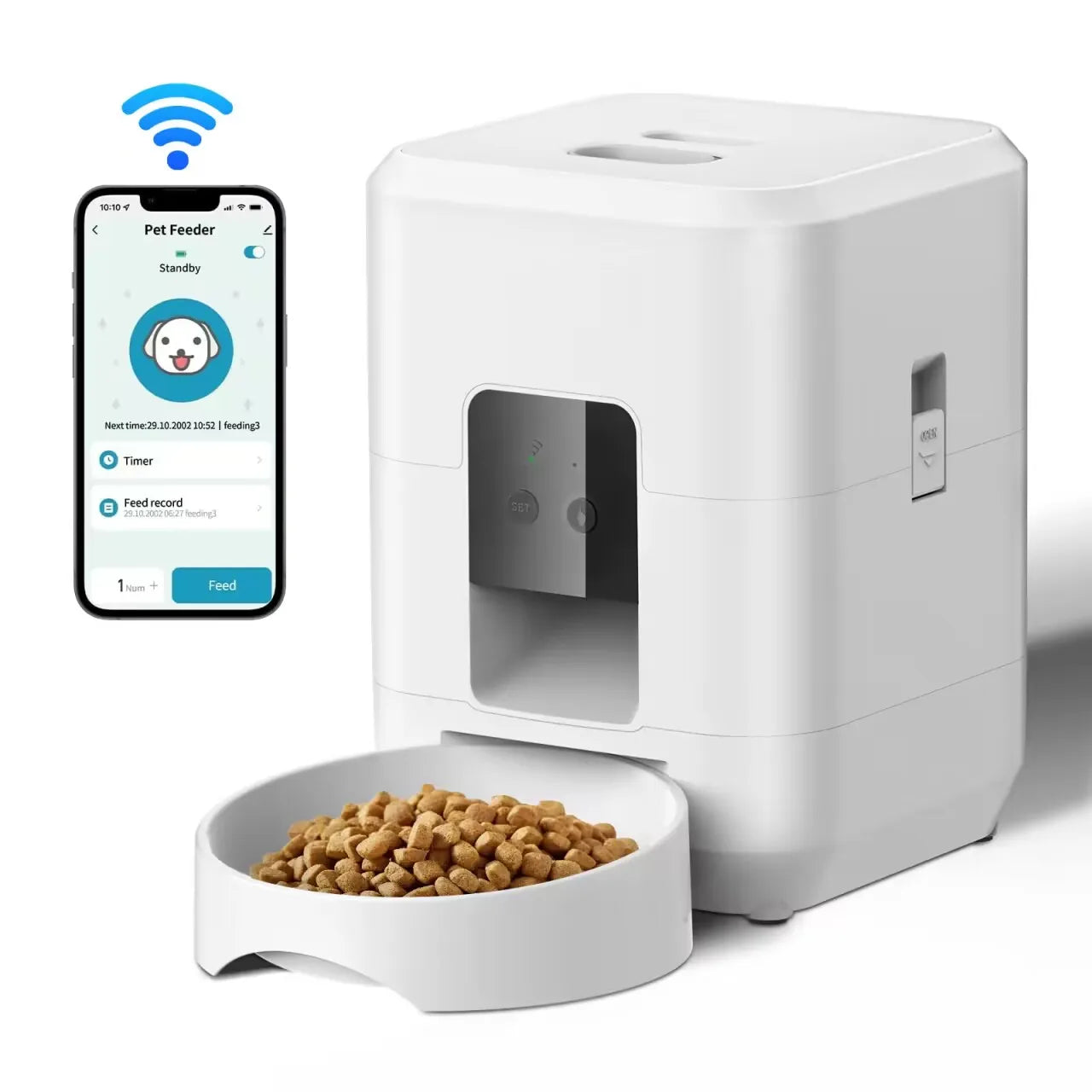 TailWaggers™ Automatic Pet Feeders   Dispenser Wi-Fi App Remote Control Auto Dog Feeder, For Cat , Pet Accessories