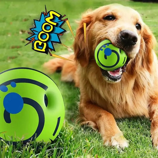 TailWaggers™ Pet Dog Toy Ball Wobble Wag Giggle Sound-Emitting Glow Ball Interactive Dog Toy