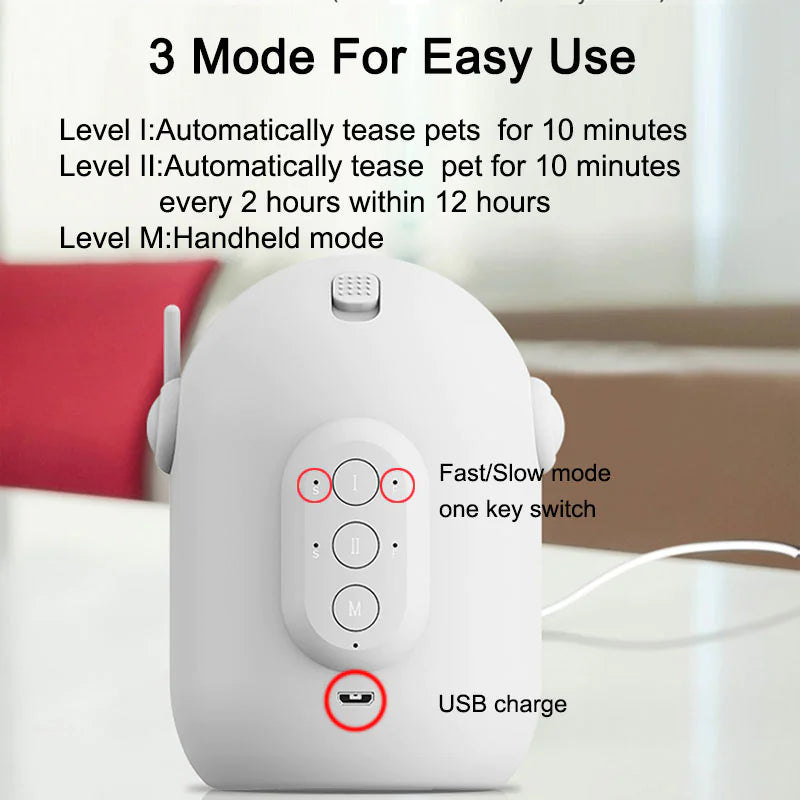 Rechargeable Interactive Laser Toy for Cats and Dogs – Automatic and Handheld Modes, USB Charging