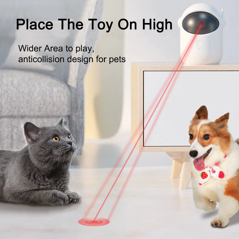 Rechargeable Interactive Laser Toy for Cats and Dogs – Automatic and Handheld Modes, USB Charging