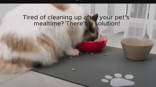 TailWaggers™ Pet Feeding Mat-Absorbent  for Food and Water Bowl.